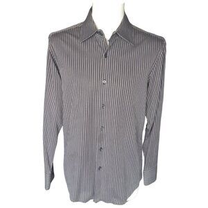 INC International Concepts SZ M Bengal Striped 100% Cotton Men's Button Up Shirt
